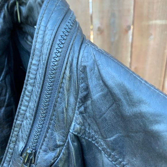 Vintage 70s Wilson’s Leather Bomber Jacket Size 42 - Picture 6 of 8